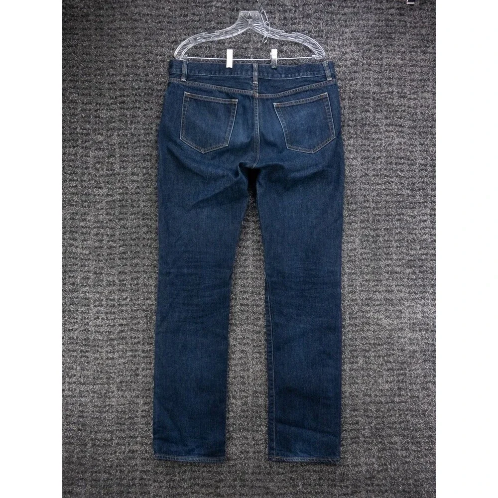 J Crew Jeans Mens 36x34 (Tag 34x34) Blue Urban Slim Cotton Distressed Denim City